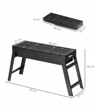 Outsunny Portable Charcoal Grill with Pull-Out Charcoal Basin
