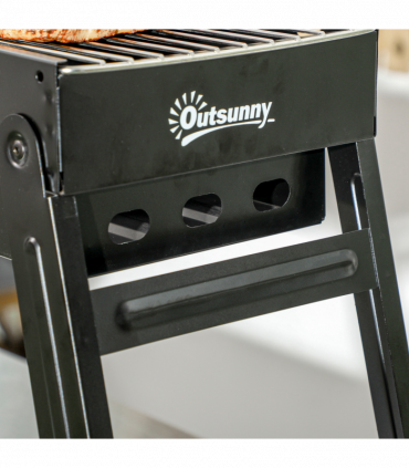Outsunny Portable Charcoal Grill with Pull-Out Charcoal Basin