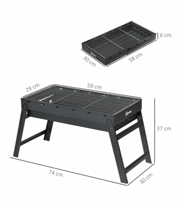 Outsunny Portable Charcoal Grill with Pull-Out Charcoal Basin