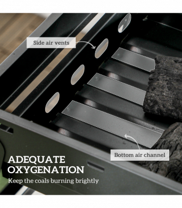 Outsunny Portable Charcoal Grill with Pull-Out Charcoal Basin