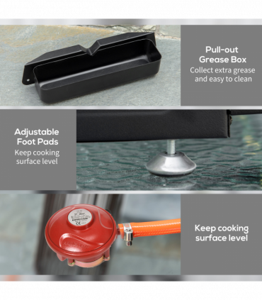 Outsunny Portable Gas Plancha BBQ Grill with 2 Stainless Steel Burner, 6kW