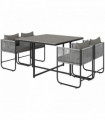 Outsunny Rattan Dining Set, Rattan Cube Dining Sets w/ Space-saving Design