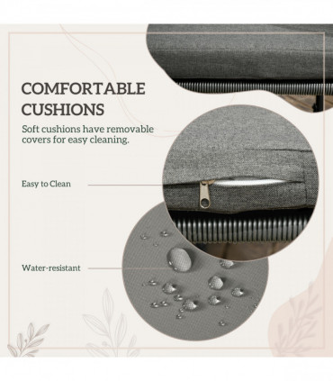 Outsunny Rattan Dining Set, Rattan Cube Dining Sets w/ Space-saving Design