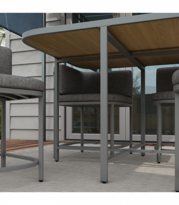 Outsunny Rattan Dining Sets, Cube Garden Furniture w/ Space-saving Design, Grey