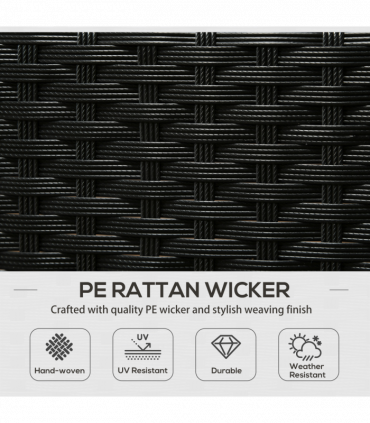 Outsunny Rattan Garden Furniture Sofa Set, 2 Armchairs 2 Footstools Table White