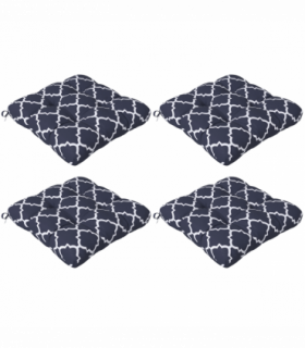 Outsunny Set of 4 Outdoor Seat Cushion with Ties, for Garden Furniture, Blue