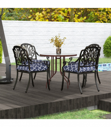 Outsunny Set of 4 Outdoor Seat Cushion with Ties, for Garden Furniture, Blue