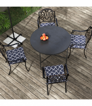 Outsunny Set of 4 Outdoor Seat Cushion with Ties, for Garden Furniture, Blue