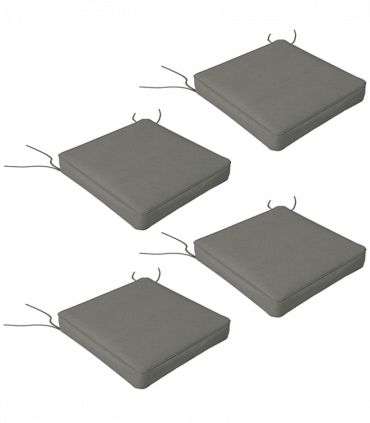 Outsunny Set of 4 Outdoor Seat Cushion with Ties, for Patio Furniture, Grey