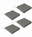 Outsunny Set of 4 Outdoor Seat Cushion with Ties, for Patio Furniture, Grey