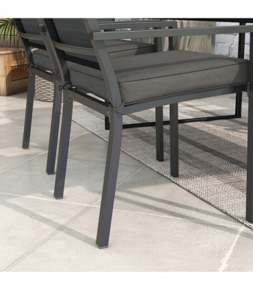 Outsunny Set of 4 Outdoor Seat Cushion with Ties, for Patio Furniture, Grey