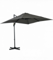 Outsunny Square Cantilever Roma Parasol 360� Rotation w/ Hand Crank, Grey