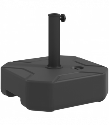 Outsunny Square Garden Parasol Base, Sand/Water Filled Parasol Stand, Black