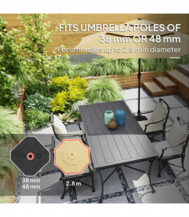 Outsunny Square Garden Parasol Base, Sand/Water Filled Parasol Stand, Black