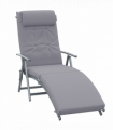 Outsunny Steel Frame Outdoor Garden Padded Sun Lounger w/ Pillow Grey