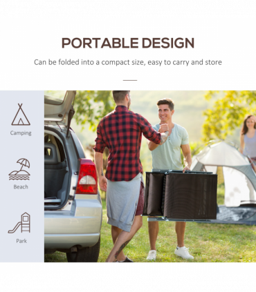 Outsunny Sun Lounger Recliner w/ Pillow Foldable 7 Levels Texteline Brown