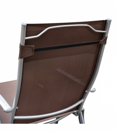 Outsunny Sun Lounger Recliner w/ Pillow Foldable 7 Levels Texteline Brown