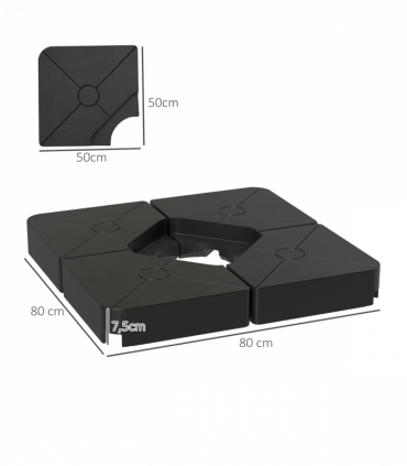Outsunny Umbrella Weights for Offset Parasols, 64kg Sand/55kg Water Filled