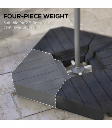 Outsunny Umbrella Weights for Offset Parasols, 80kg Sand or 60kg Water Filled