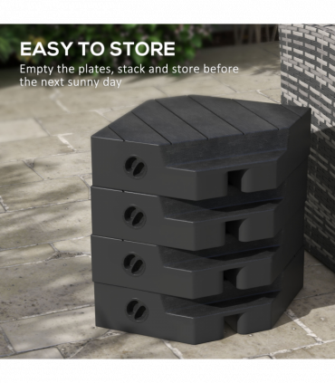 Outsunny Umbrella Weights for Offset Parasols, 80kg Sand or 60kg Water Filled