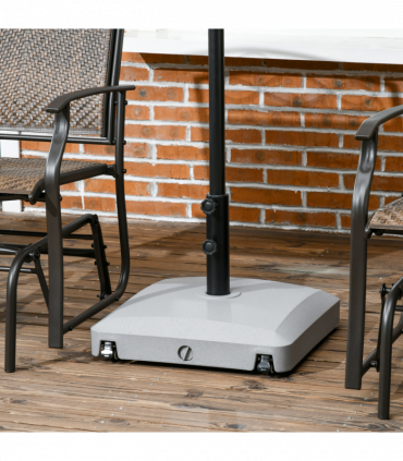 Outsunny Water or Sand Filled Outdoor Market Umbrella Base Stand with Wheels