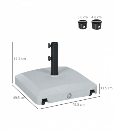 Outsunny Water or Sand Filled Outdoor Market Umbrella Base Stand with Wheels