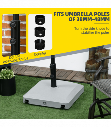 Outsunny Water or Sand Filled Outdoor Market Umbrella Base Stand with Wheels