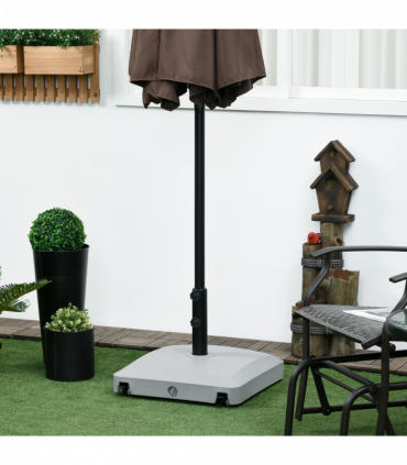 Outsunny Water or Sand Filled Outdoor Market Umbrella Base Stand with Wheels