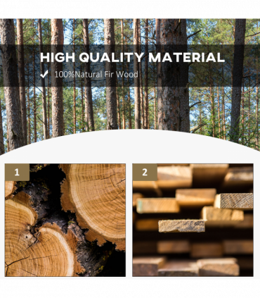 Outsunny Wooden Wheel Bench Rustic Outdoor Patio Garden Seat 2-Person Natural