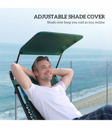 Outsunny Zero Gravity Lounger Chair, Folding Reclining Chair, Green