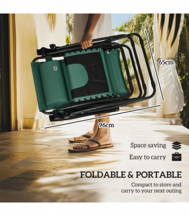 Outsunny Zero Gravity Lounger Chair, Folding Reclining Chair, Green