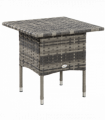 PE Rattan Outdoor Coffee Table, Rattan Side Table for Patio, Garden, Mixed Grey