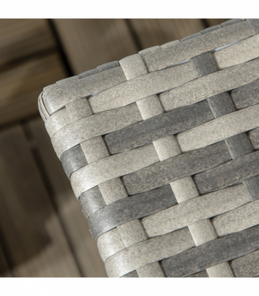 PE Rattan Outdoor Coffee Table, Rattan Side Table for Patio, Garden, Mixed Grey