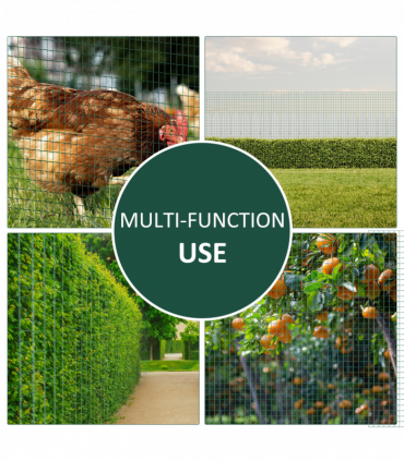 PVC Coated Welded Wire Mesh Chicken Poultry Aviary Fence Run Hutch Pet PawHut