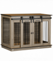 PawHut Dog Crate for Large Dogs, Double Dog Cage for Small Dog, Oak Tone