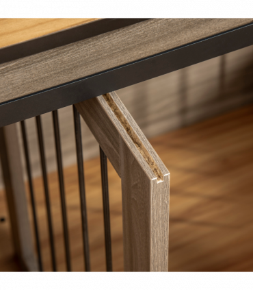 PawHut Dog Crate for Large Dogs, Double Dog Cage for Small Dog, Oak Tone