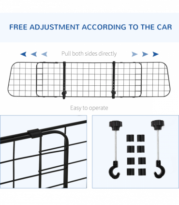 PawHut Heavy Duty Pet Dog Car Barrier Adjustable Ventilated Mesh Wire Guard