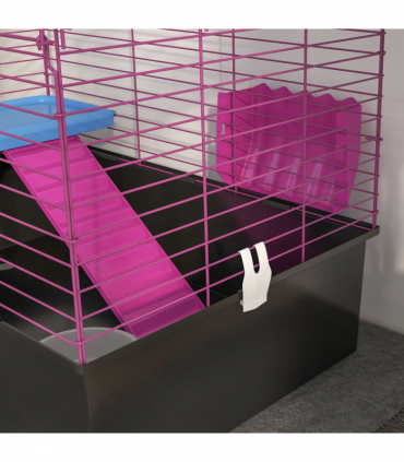PawHut Small Animal Cage, Rabbit Guinea Pig Hutch, Pet Playhouse