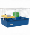 PawHut Small Animal Cage, Rabbit Guinea Pig Hutch, Pet Playhouse, Blue