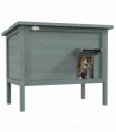 PawHut Outdoor Feral Cat House Insulated w/ Openable Roof - Charcoal Grey