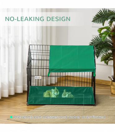 Rabbit Cage Guinea Pig Small Animal Playpen Water Proof Roof Pawhut