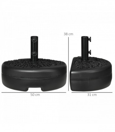 Robust Umbrella Base - Water-Filled Stability for 3.8-4.8cm Poles