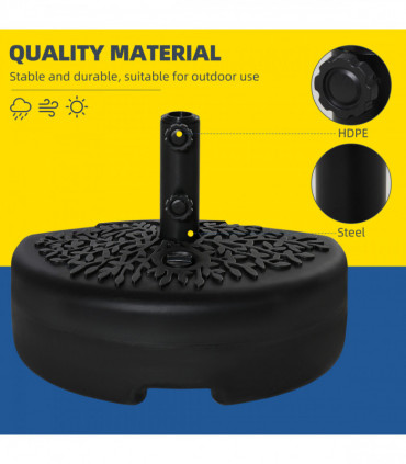 Robust Umbrella Base - Water-Filled Stability for 3.8-4.8cm Poles