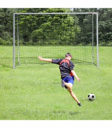 SPORTNOW 10ft x 6.5ft Football Goal, Simple Set Up Football Training Net