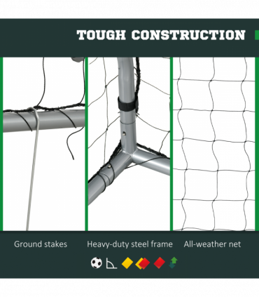 SPORTNOW 10ft x 6.5ft Football Goal, Simple Set Up Football Training Net