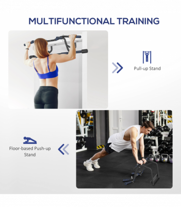 SPORTNOW Multi-Grip Pull Up Bar, Chin Up Bar Doorway with Non-Slip Grips