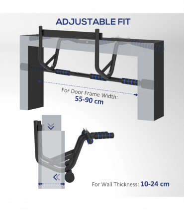 SPORTNOW Multi-Grip Pull Up Bar, Chin Up Bar Doorway with Non-Slip Grips