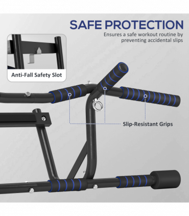 SPORTNOW Multi-Grip Pull Up Bar, Chin Up Bar Doorway with Non-Slip Grips