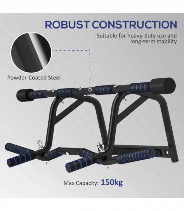 SPORTNOW Multi-Grip Pull Up Bar, Chin Up Bar Doorway with Non-Slip Grips