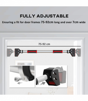 SPORTNOW No Screws Doorway Pull Up Bar, 75-92cm Length Adjustable
